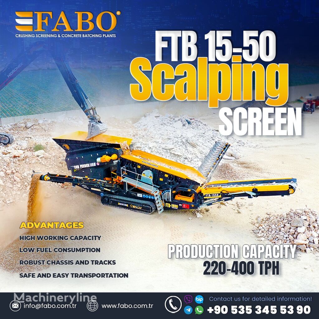 new FABO FTB-1550 MOBILE SCALPING SCREEN  mobile crushing plant